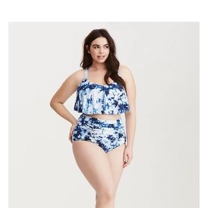 NWT TORRID TIE DYE RUCHED HIGH WAIST SWIM BOTTOM